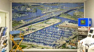 Example of aerial photograph of Kemah marina as wall-sized print.