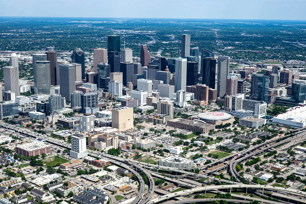 Aerial photo of Houston, Texas taken Spring of 2021.