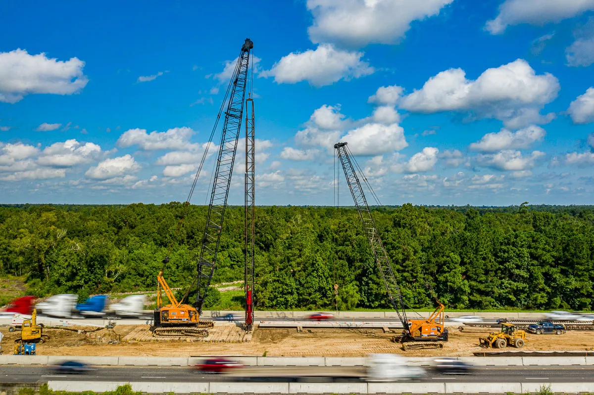 Construction progress aerial photo near Houston, Texas