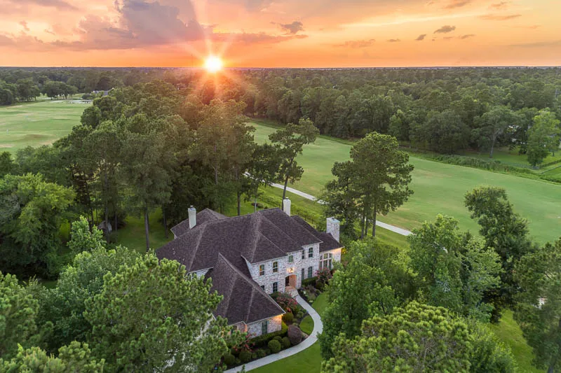Example drone aerial photo of real estate near Houston, Texas.