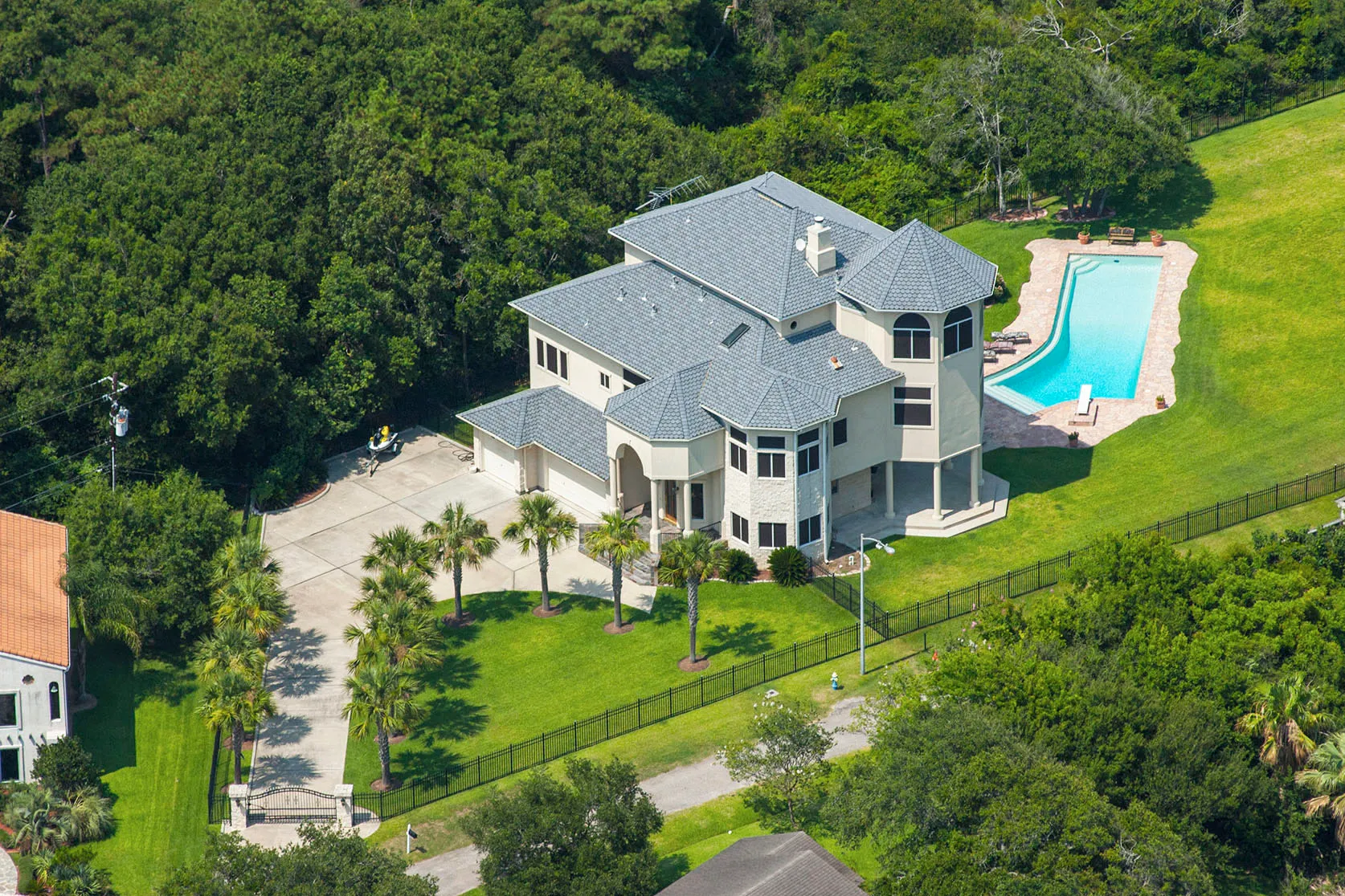 Real Estate aerial photo of home near Houston